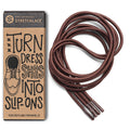 Dark Brown Round Elastic Dress Shoe Laces. Ships from USA.
