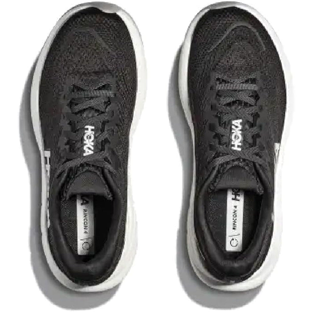 Hoka Mens Size 9.5D Black White Mesh Lace Up Rincon 4 Athletic Running Shoes. Ships from USA.
