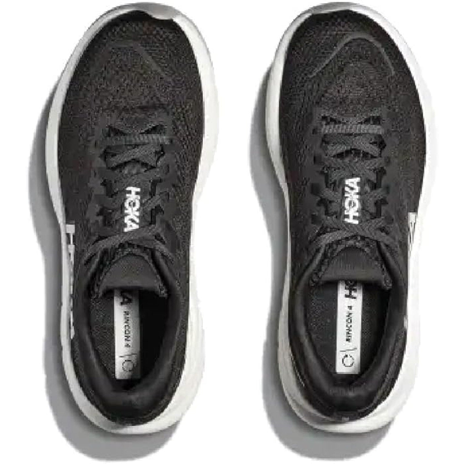 Hoka Mens Size 9.5D Black White Mesh Lace Up Rincon 4 Athletic Running Shoes. Ships from USA.