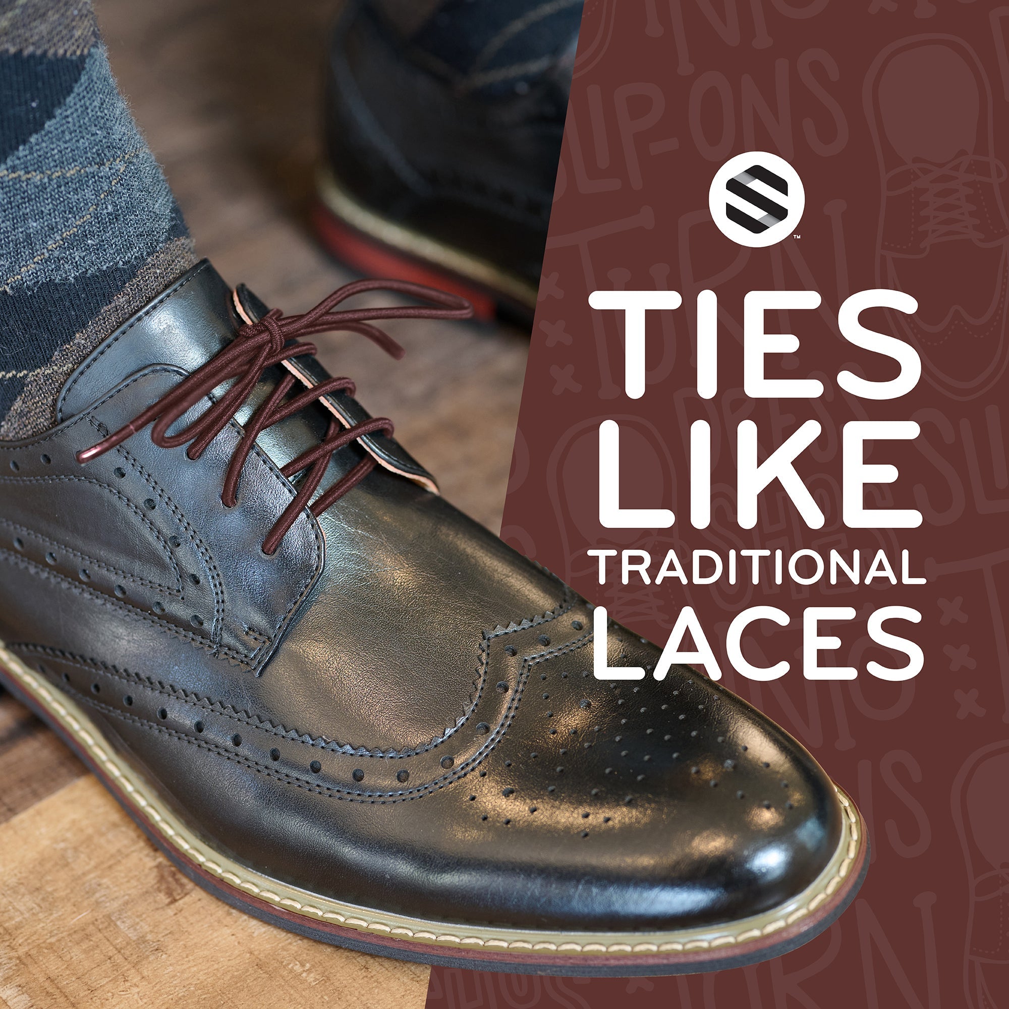 Dark Brown Round Elastic Dress Shoe Laces. Ships from USA.
