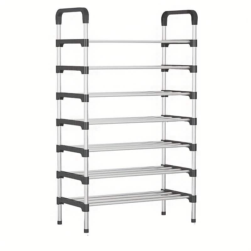7-Tier Iron Shoe Rack – Space-Saving, Floor-Standing - Ships from USA.