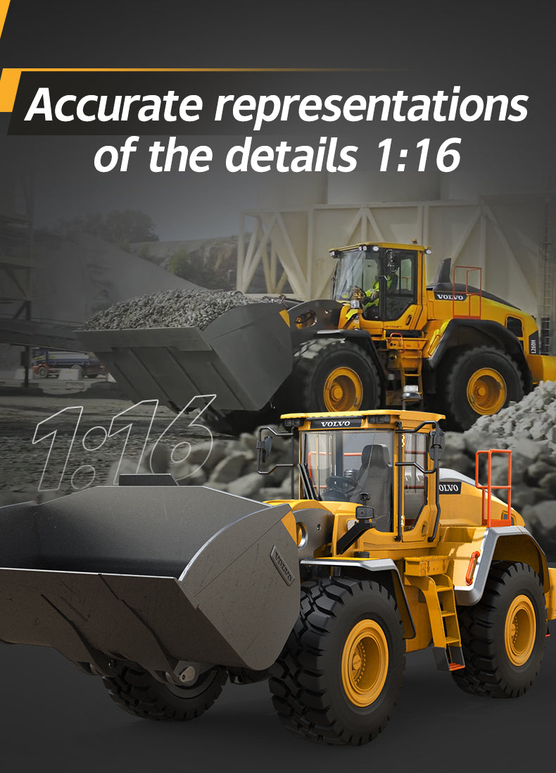 RC MODEL  Car 1/16 RC Full Metal Loader Excavator Electric Remote Control Alloy  Excavator Engineering Model Cars Boy Kids Toys