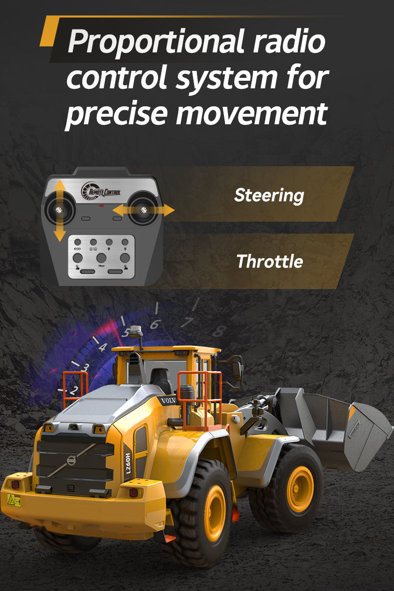 RC MODEL  Car 1/16 RC Full Metal Loader Excavator Electric Remote Control Alloy  Excavator Engineering Model Cars Boy Kids Toys