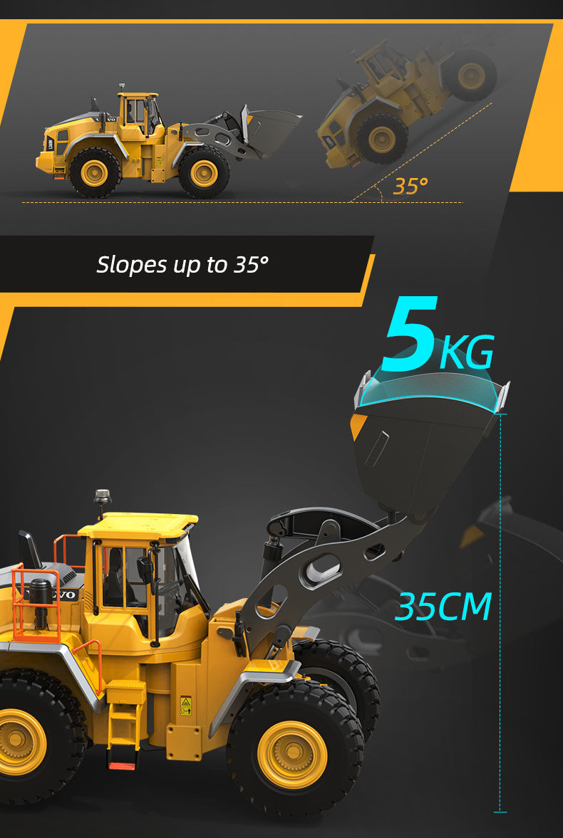 RC MODEL  Car 1/16 RC Full Metal Loader Excavator Electric Remote Control Alloy  Excavator Engineering Model Cars Boy Kids Toys