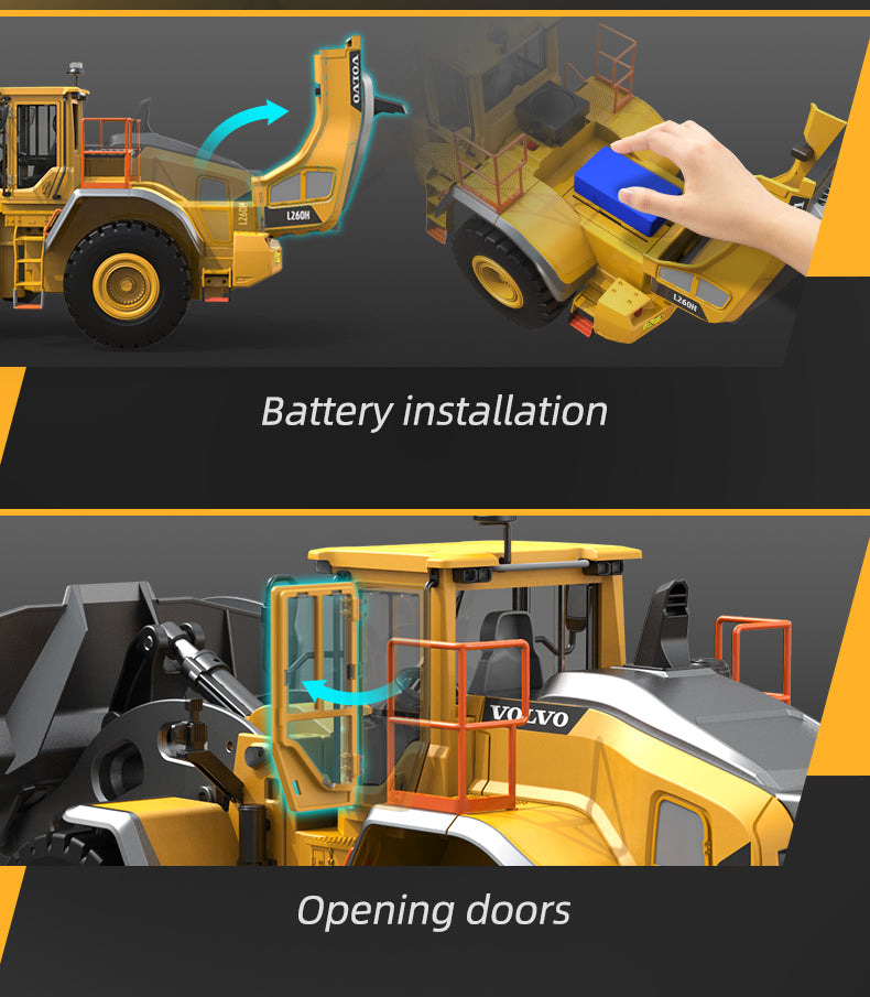 RC MODEL  Car 1/16 RC Full Metal Loader Excavator Electric Remote Control Alloy  Excavator Engineering Model Cars Boy Kids Toys