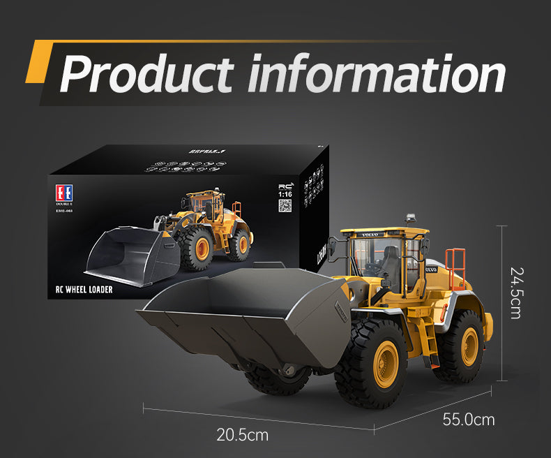 RC MODEL  Car 1/16 RC Full Metal Loader Excavator Electric Remote Control Alloy  Excavator Engineering Model Cars Boy Kids Toys