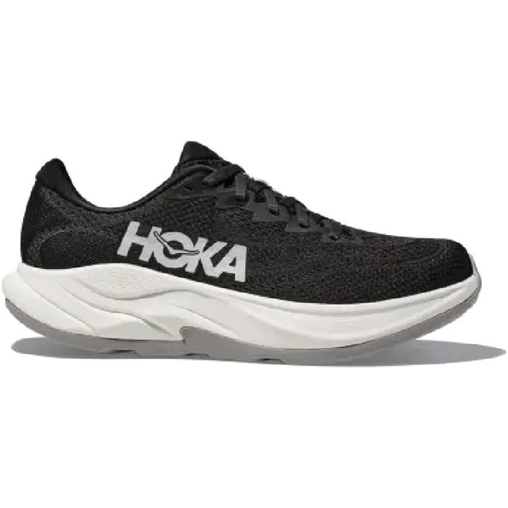 Hoka Mens Size 9.5D Black White Mesh Lace Up Rincon 4 Athletic Running Shoes. Ships from USA.