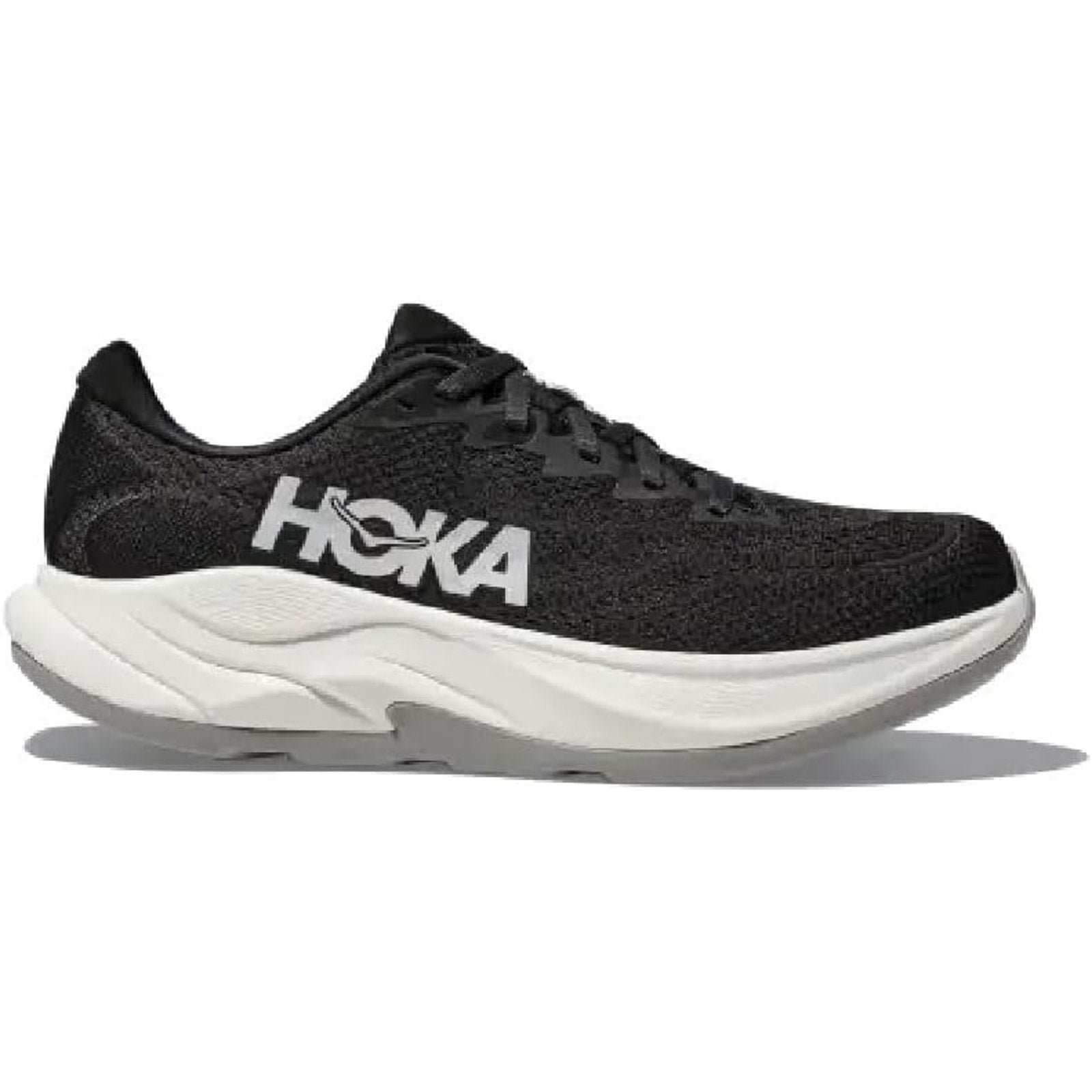 Hoka Mens Size 9.5D Black White Mesh Lace Up Rincon 4 Athletic Running Shoes. Ships from USA.