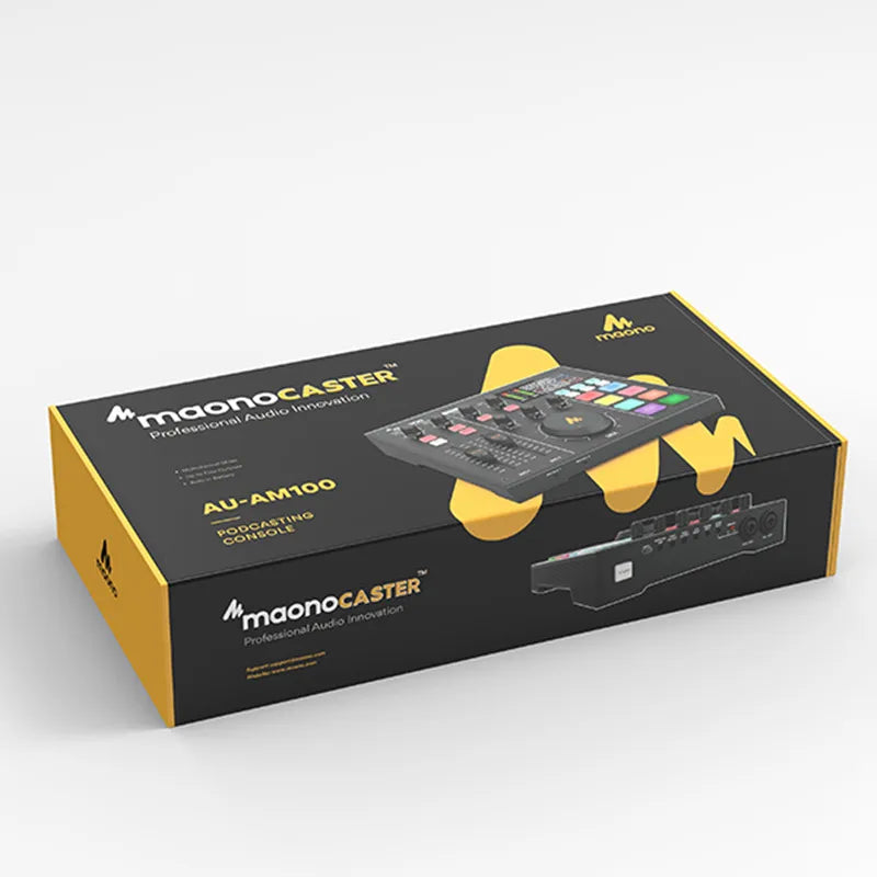 MAONOCASTER Audio Interface Podcast Equipment Studio Sound Card Mixer All-In-One Digital Podcaster For Streaming Youtube DJ