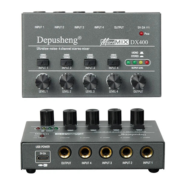 Upgraded Depusheng Ultra Low Noise 4/6/8 Channel Line Mixer Mini Sound Mixer Power Supply DC5V Easy Operation Audios Mixer