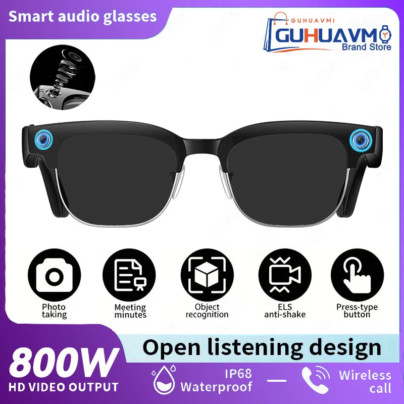 2026 New Upgrade Smart Glasses With Camera Video Recording AI Photo Recognition Bluetooth Call Translation Voice Sunglasses Man