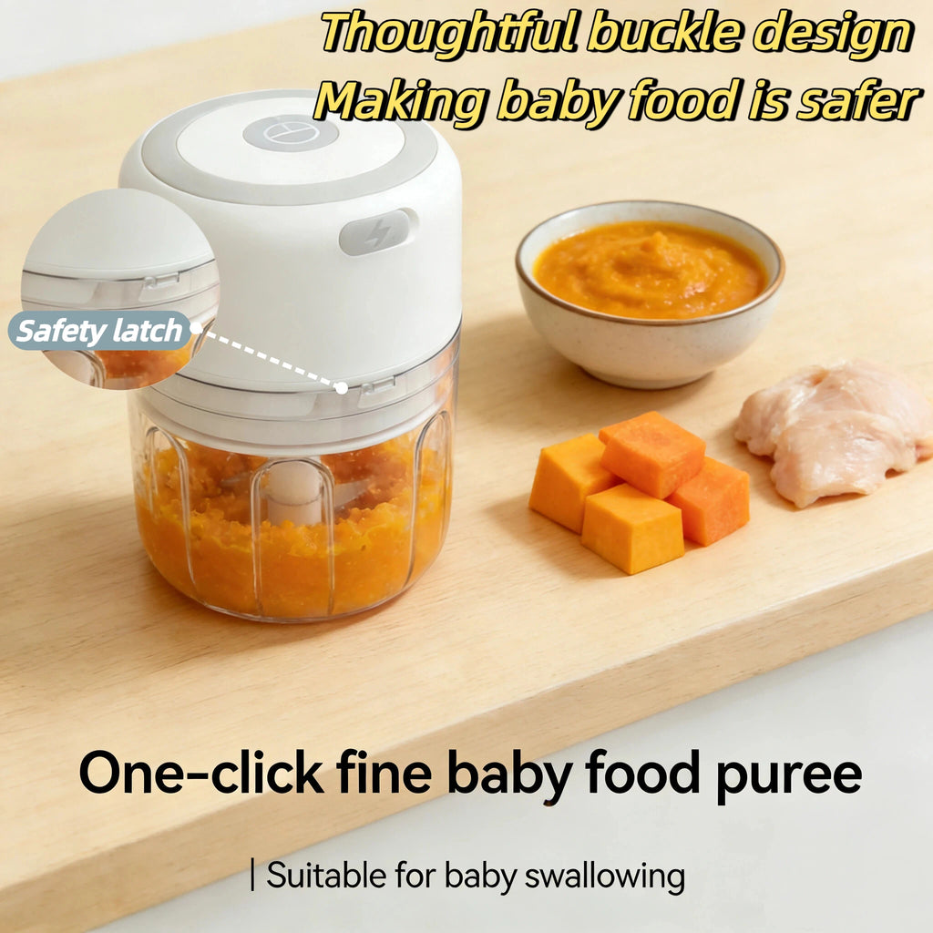250ml Mini Electric Food Processor, USB Rechargeable, Portable Kitchen Tool, Suitable for Mincing Garlic
