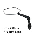 Bike Cycling Rear View Mirror: Adjustable Handlebar Left/Right Mirror, Clear Wide Range Back Sight & Rearview Reflector