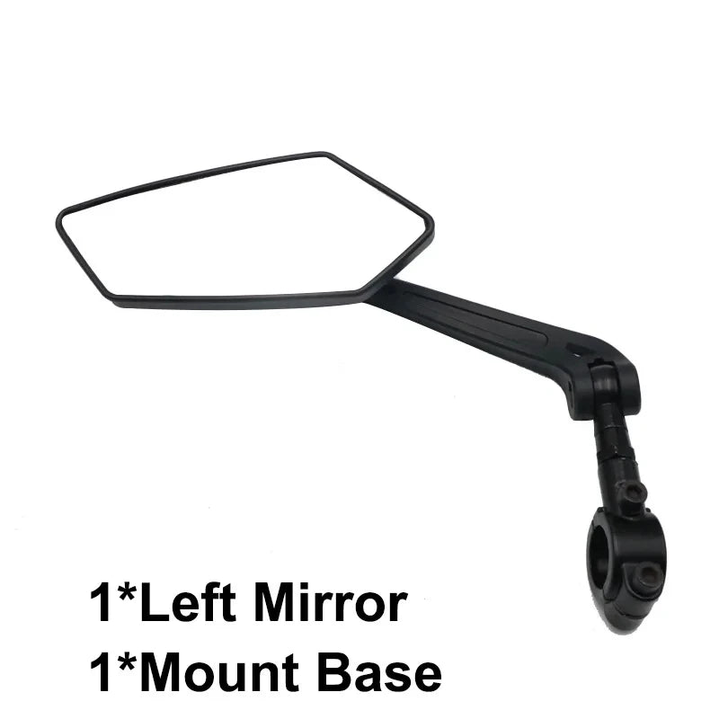 Bike Cycling Rear View Mirror: Adjustable Handlebar Left/Right Mirror, Clear Wide Range Back Sight & Rearview Reflector