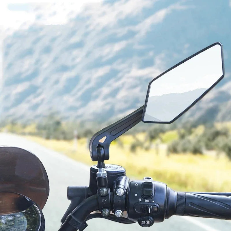Bike Cycling Rear View Mirror: Adjustable Handlebar Left/Right Mirror, Clear Wide Range Back Sight & Rearview Reflector