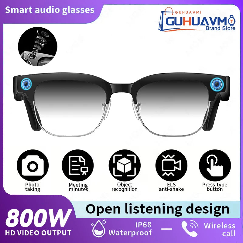 2026 New Upgrade Smart Glasses With Camera Video Recording AI Photo Recognition Bluetooth Call Translation Voice Sunglasses Man