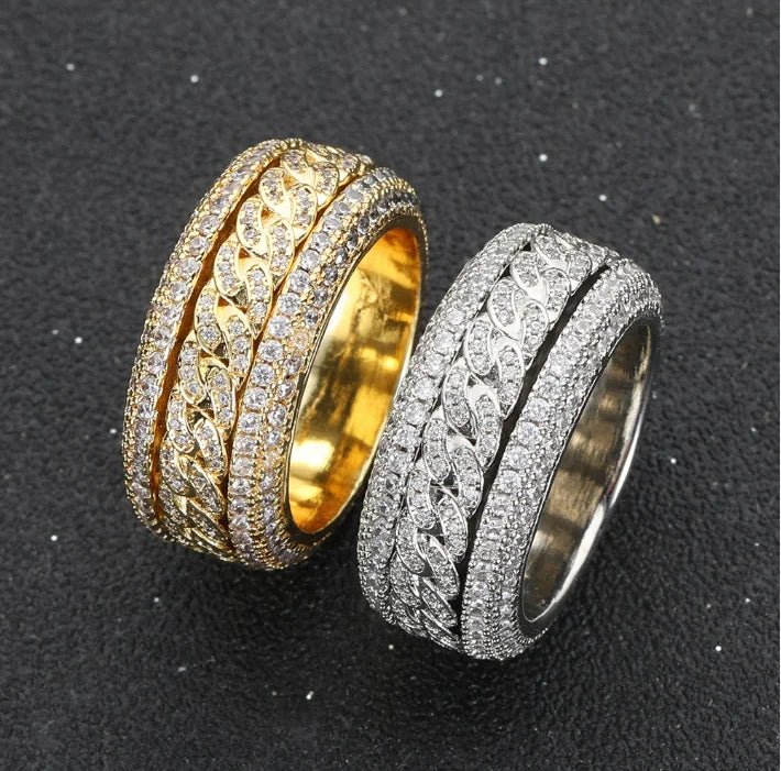 Wholesale Price 925 Sterling Silver Eternity Band Ring Iced VVS Moissanite CZ Hip-Hop Women Men 18K Gold Plated for Certified
