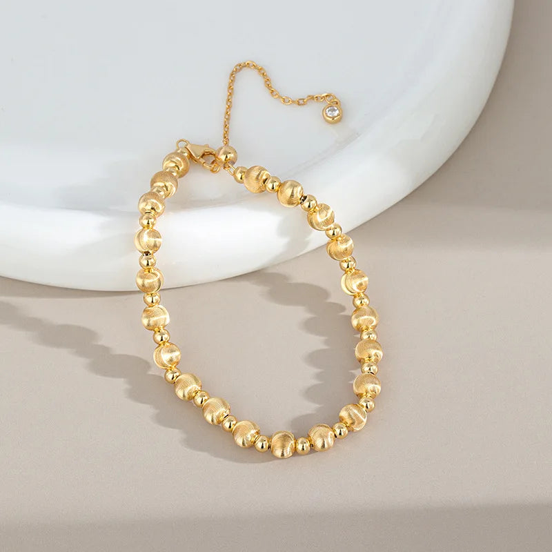 S925 Sterling Silver Gold Fine Beaded Bracelet Women Phantom Flash Streamer Design Chinese Trendy Cat's Eye Bead Zircon