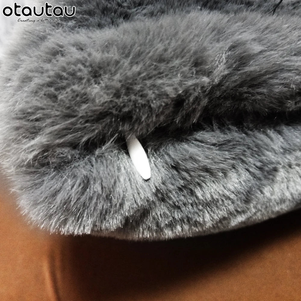 OTAUTAU Faux Bunny Fur Cushion Cover Throw Pillow Case Dropshipping KD006【No Filler Inside! You Need To Fill It By Yourself !】