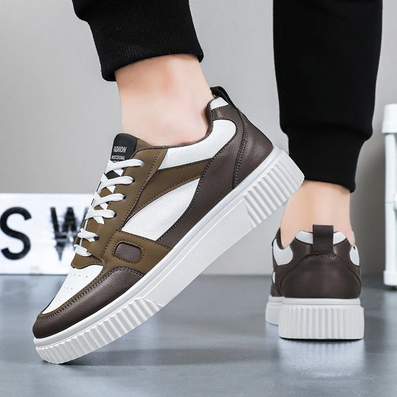 Y 39-48 Plus Size Men's New Low-top Sneakers Casual and Versatile Platform Sole Heightened Small White Shoes