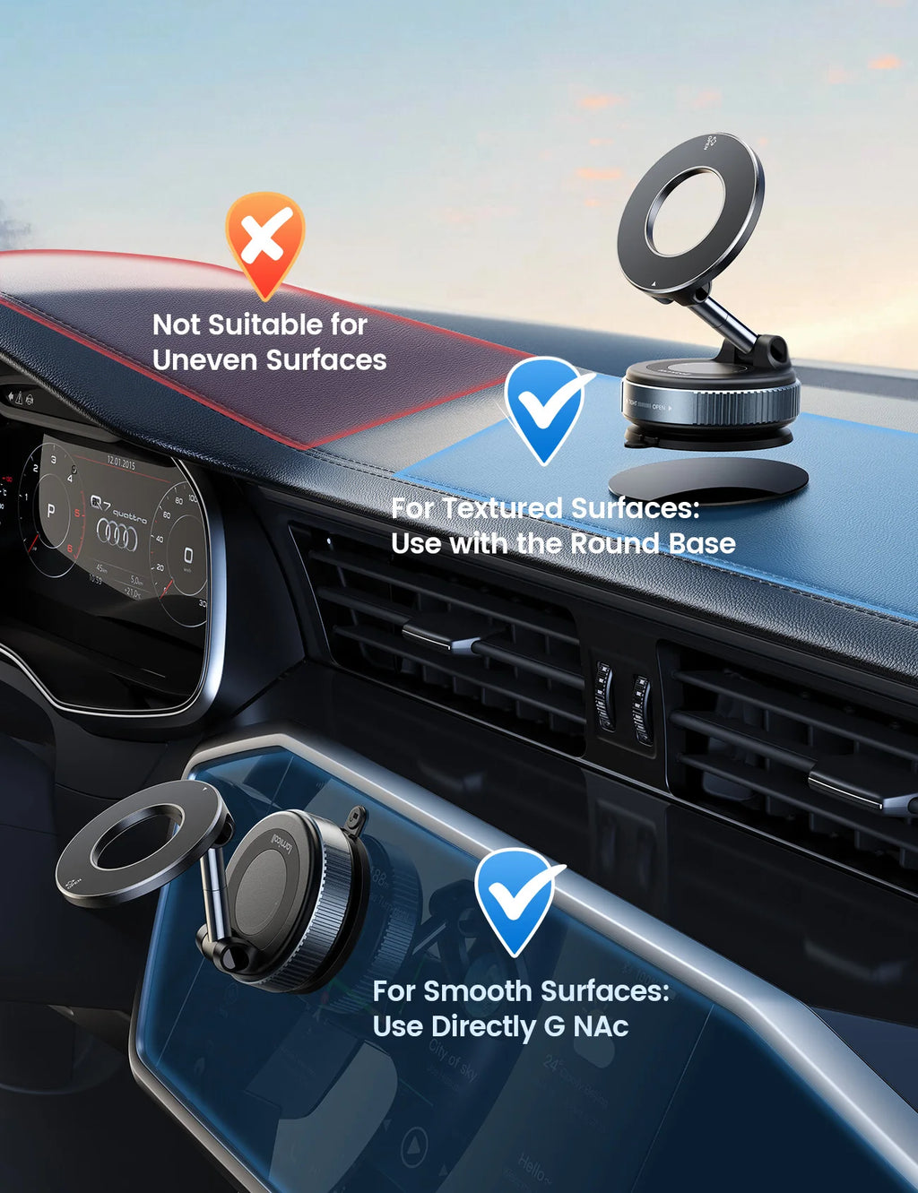 Lamicall STCD10 Strong Suction Cup Car Phone Holder Mount Dashboard Windshield Stand Adjustable Long Arm Bracket for Truck SUV