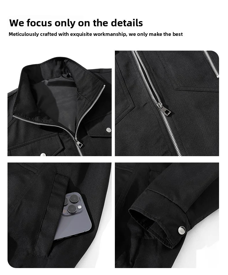 Cotton Men's Workwear Long Sleeved Pocket Shirt, Suitable for Spring and Autumn Leisure Outdoor Logging