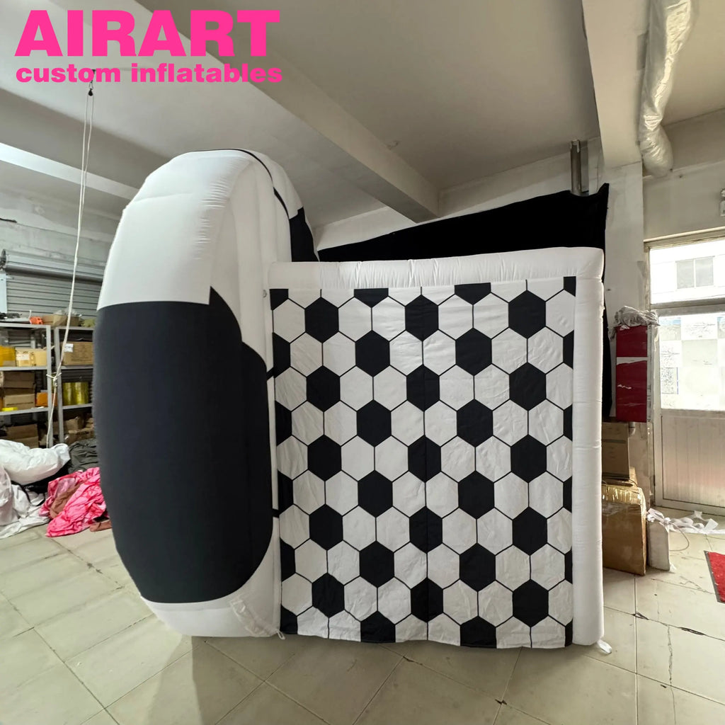 Inflatable Soccer Tent Sports Themed School Event Inflatable Cube Tent 420D Oxford Cloth Inflatable Football Model Tent