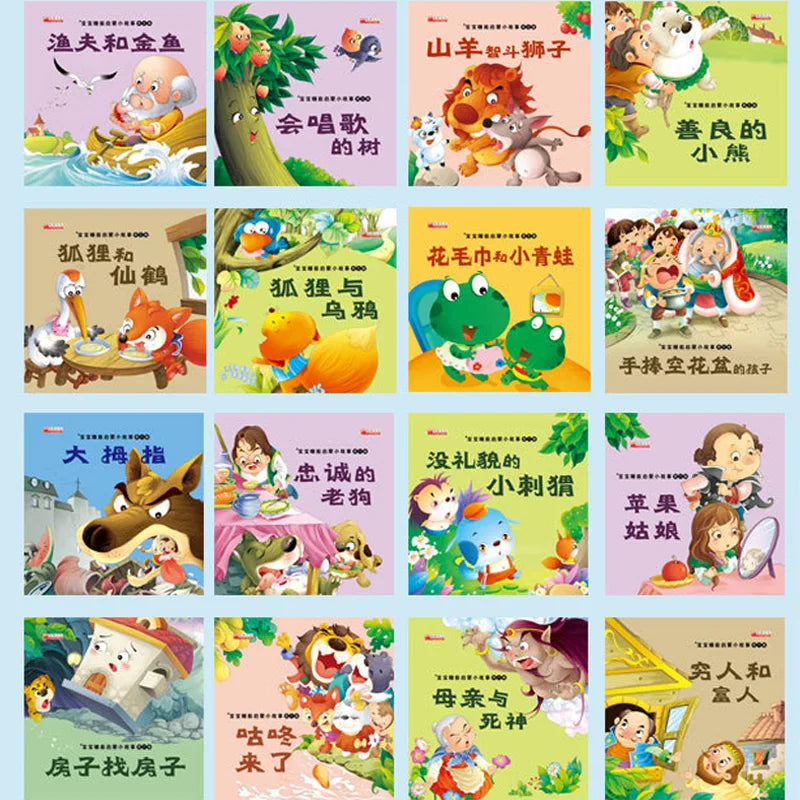 60 Books Chinese Classic Fairy Tales Mandarin Character Han Zi Pin Yin Bedtime Reading With Sound Fable Story For Kids Age 0-3