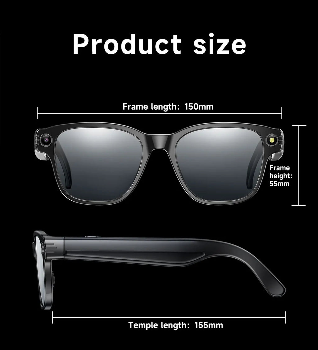 Fashion L801 Smart Glasses Camera 8MP 4K Video Recording WiFi for 5.4 Contact AI ChatGPT Real-time Translation Meeting