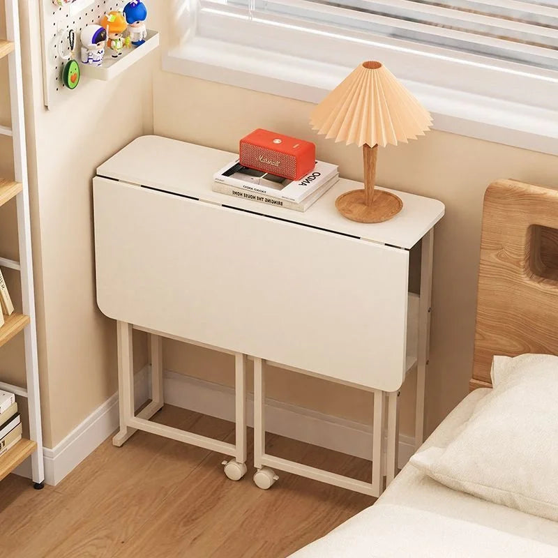 High Quality Foldable Desk Small Ground Unit Bedside Multifunctional Simple Density Board and Iron StandComputer Office Table