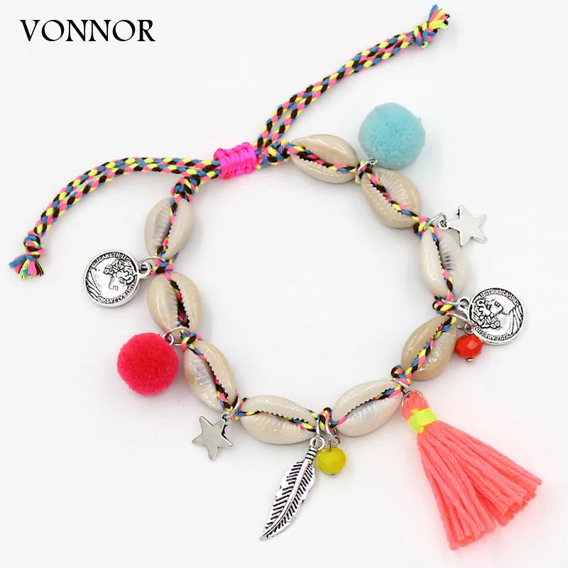Anklets for Women Handmade Boho Jewelry Summer Beach Barefoot Sandals Bracelet anklet on the leg Female Ankle Strap - Free Item.