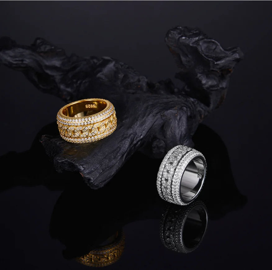 Wholesale Price 925 Sterling Silver Eternity Band Ring Iced VVS Moissanite CZ Hip-Hop Women Men 18K Gold Plated for Certified