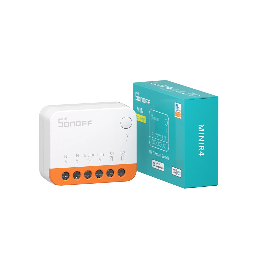 SONOFF MINIR4  MINI Extreme Wi-Fi Smart Switch Super Tiny Size Detach Relay Mode External Switch Control EWeLink APP Control