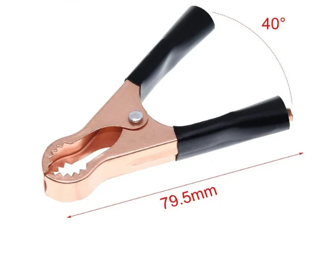 Car Charger Clip, Power Cord Clip, 50A Toothed Pure Copper Clip, 8cm Long, Round-mouth Toothed Vise Clip