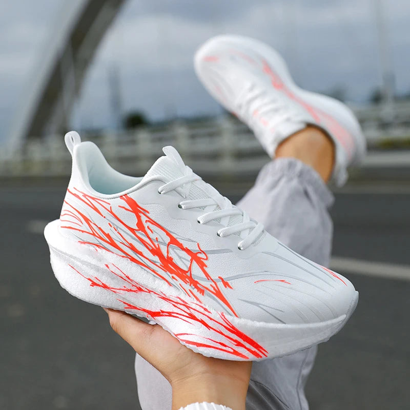 Teenagers Men's Lace-up Pointed Toe Anti-Slip Comfort Mesh Upper Sports Sneakers for All Seasons