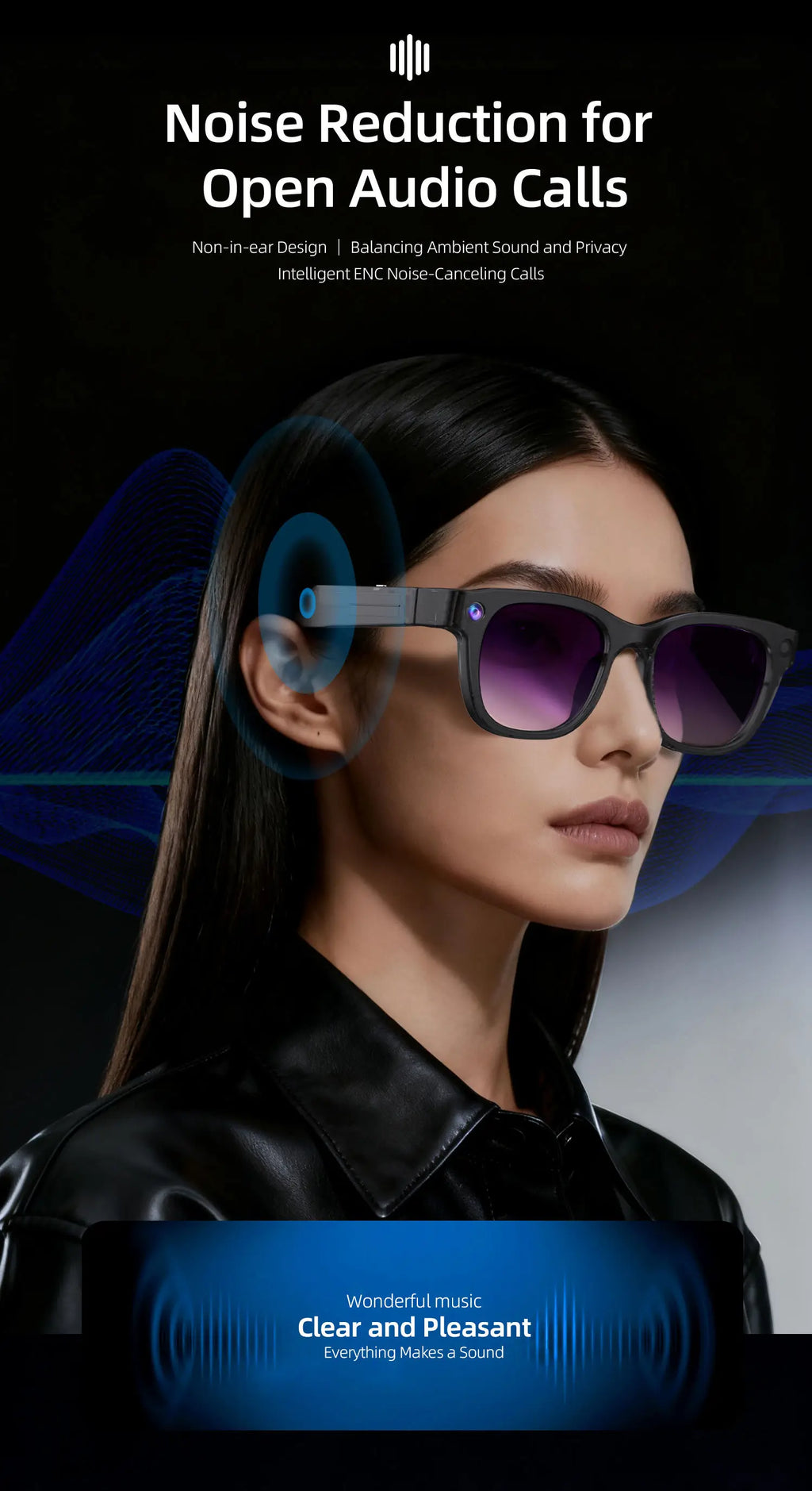2026 AI Smart Glasses for Men Women AI Assistant GPT 1080P Camera IP67 Waterproof for Music WiFi Transmission 16G Memory