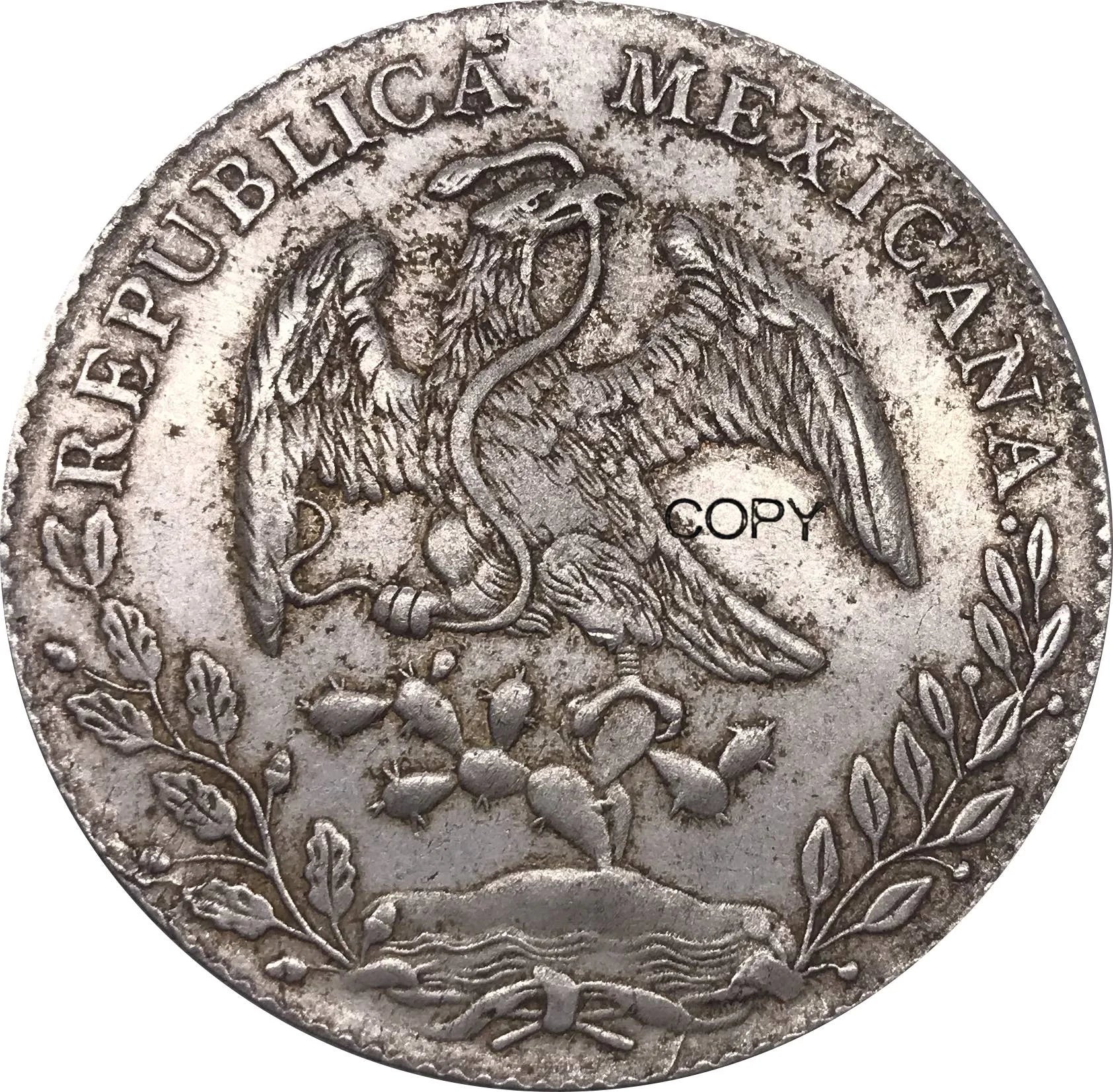 Mexico 1890 Coin 8 Reales Metal Silver Cupronickel Plated Collectible Souvenir Copy Replica Coins