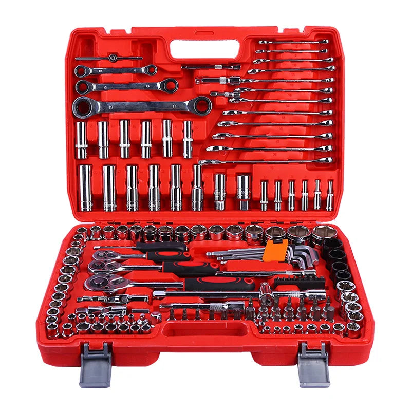218 Pcs OEM 1 Set Hard Case Chrome Vanadium Steel Adjustable Wrenches Easy Carry Car Repair Socket Tool Set