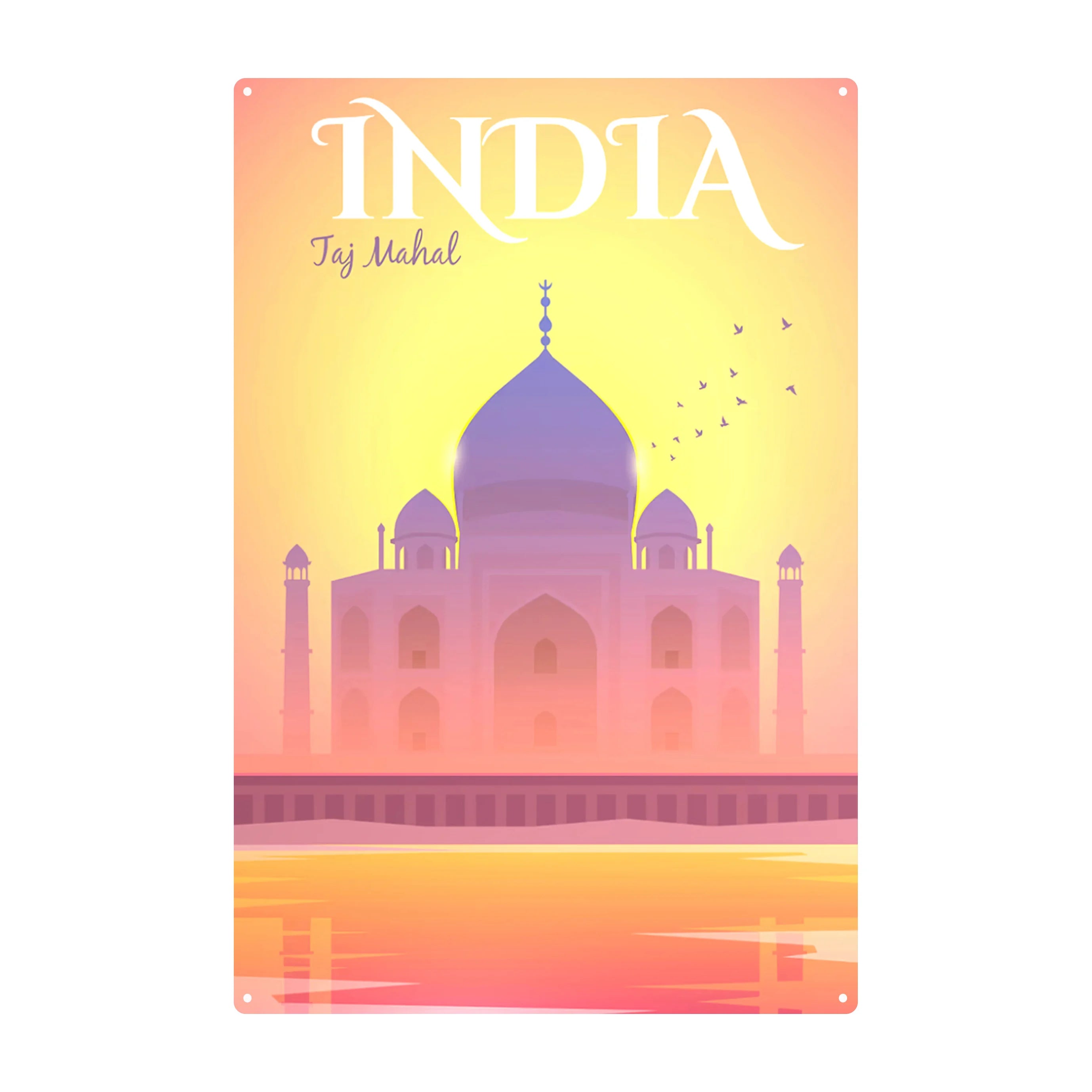 2025 Custom Retro Home Decorative Metal Sign Wholesale Tin Poster UV Printed India Scenic Spot Wall Decor From Home
