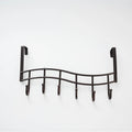 Creative Single Row Iron Wall 6 Hook Flexible Metal Coat Hanger for Living Room Bedroom Door No Punching Required Clothing Rack