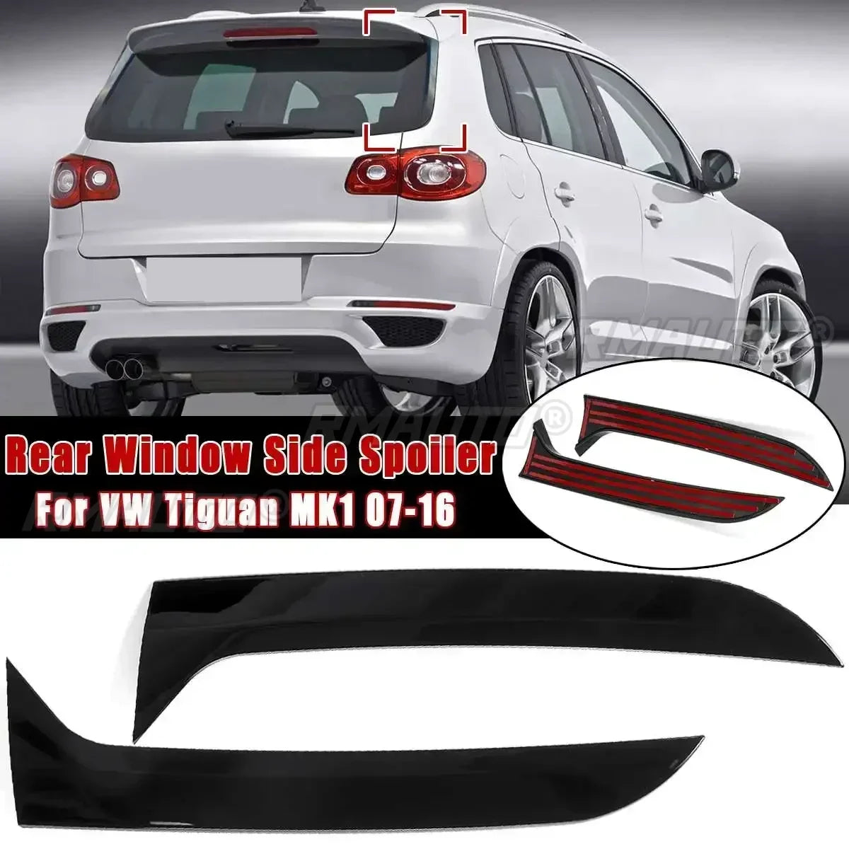 Gloss Black Rear Window Side Spoiler Canard Canards Splitter for VW Tiguan MK1 2007 2008 2009 2010 2011 2012-2016/for MK2 2017+