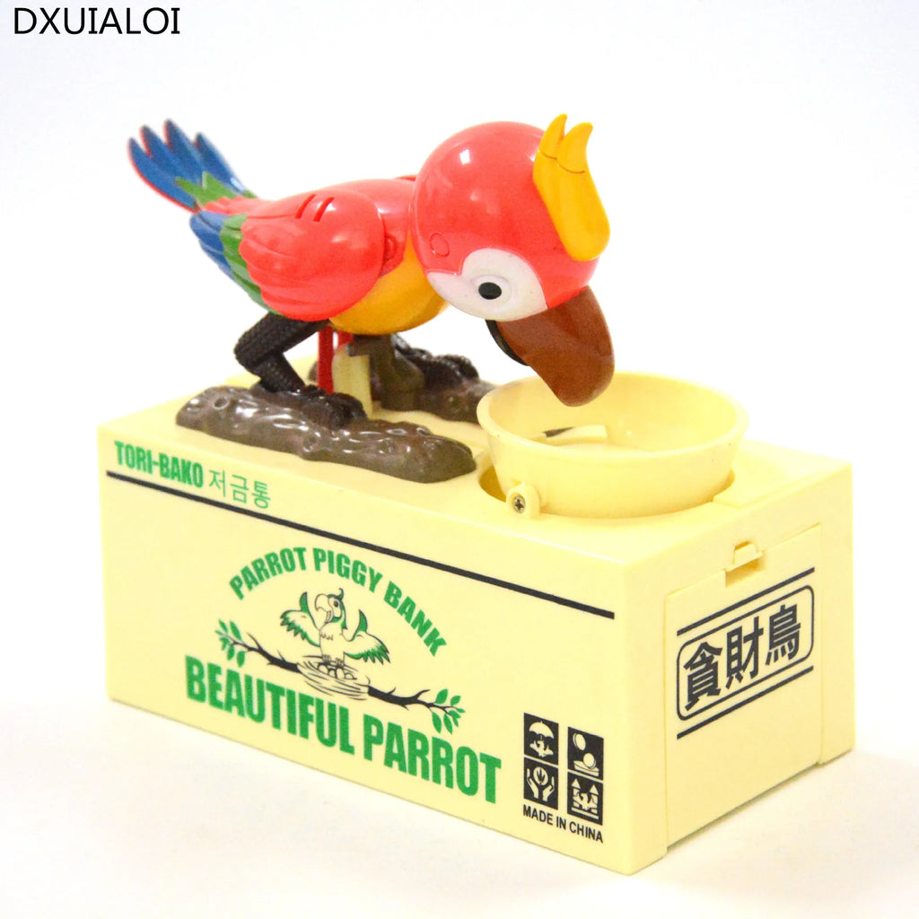 Gifts for children, birds, money, piggy bank, greedy, greedy, bird, parrot, piggy bank, children's room decoration