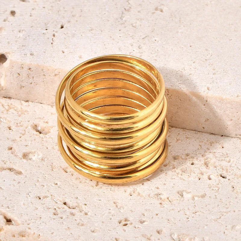 INS Minimalist Multi-Layer Spring Ring Women Trendy European American Fashion Commuter Ring Exaggerated Cross-Border Design Ring - Free Item