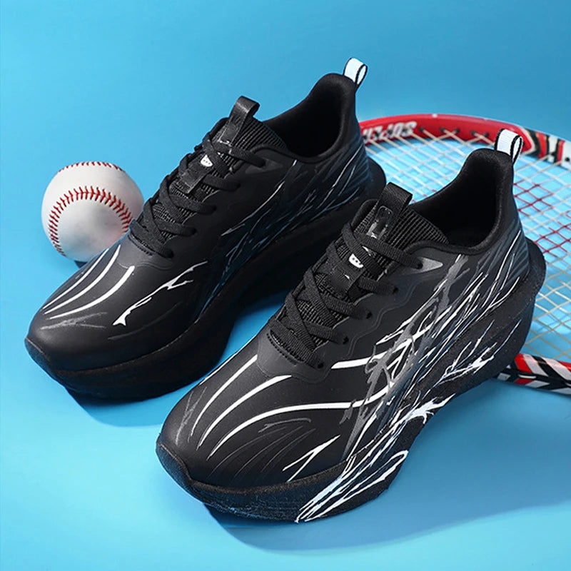 Teenagers Men's Lace-up Pointed Toe Anti-Slip Comfort Mesh Upper Sports Sneakers for All Seasons