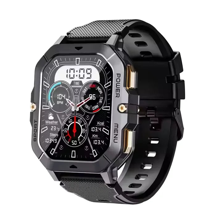 C28 Outdoor Waterproof 2.02 Inch Men BT Call Large Memory Sports Smartwatch 410mAh Large Battery Smart Watch 2026