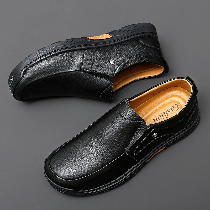 Men's Loafers Loafer Flats Fisherman Driving Walking Oxford Shoes Leather Slip on Low-top Work & Safety Handmade Shock Resistant