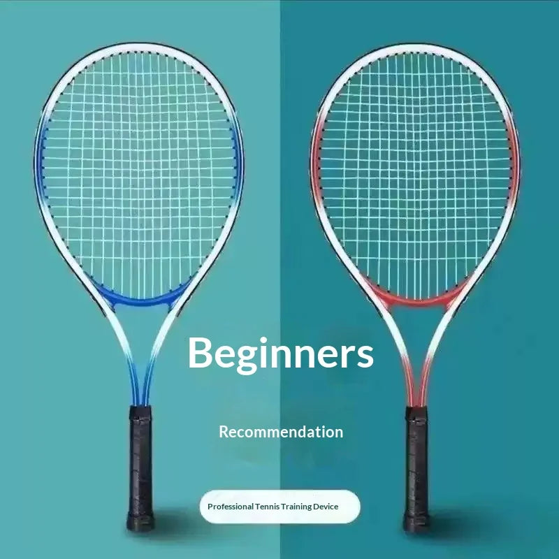 Indoor 2-Player Diamond Tennis Racket Set with Nylon Net for Beginners Students Kids Lightweight Rebound String Training System
