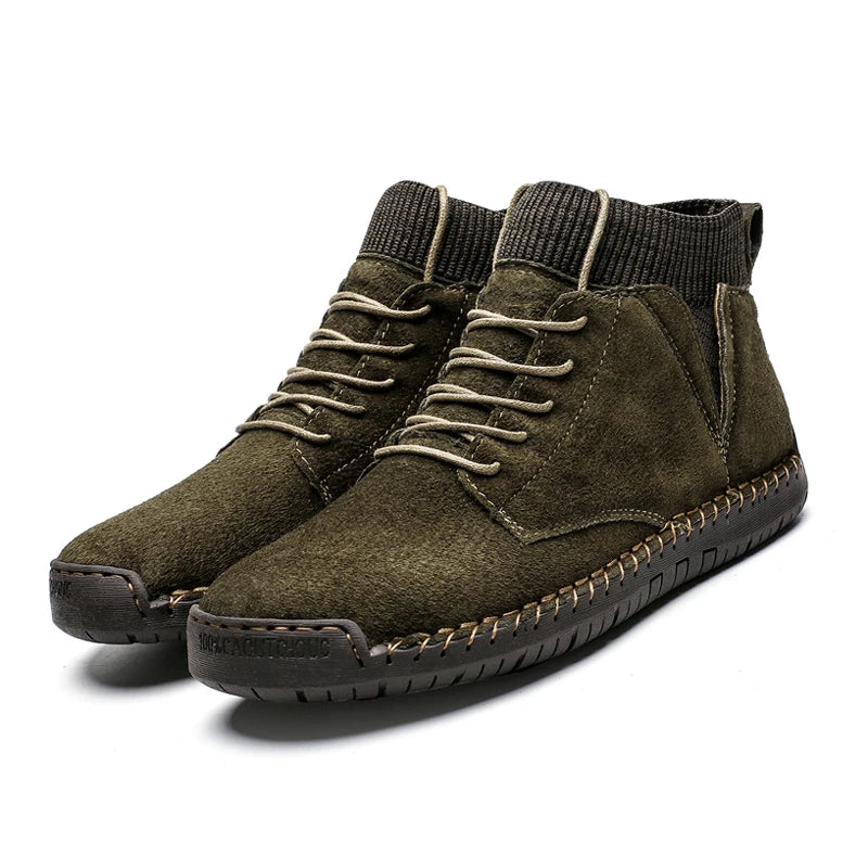 Quality Men Boots New Lace UP Men Shoes Non-slip Wearable Large Size Casual Shoes Plus Retro Trend Fashion Men Boots