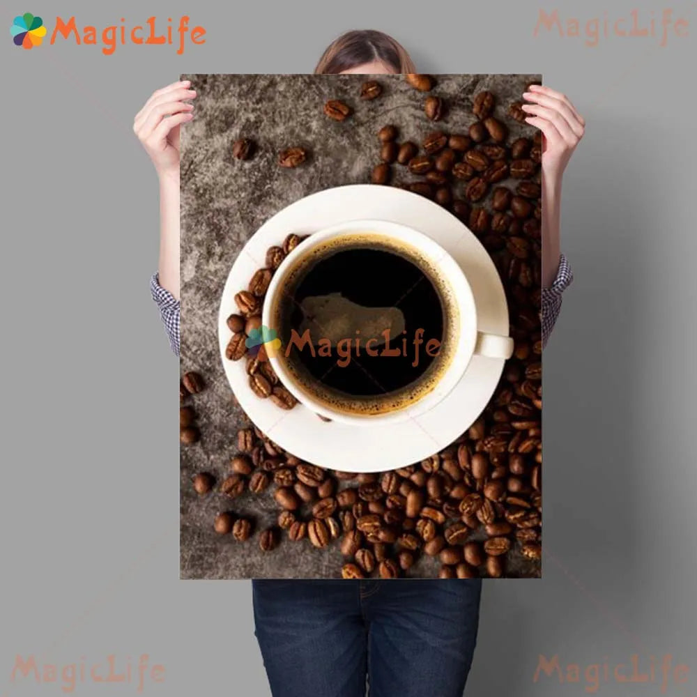 Coffee Beans Cafe Shop Photos Posters Wall Pictures For Living Room Decor Nordic Poster Wall Art Canvas Painting Unframed