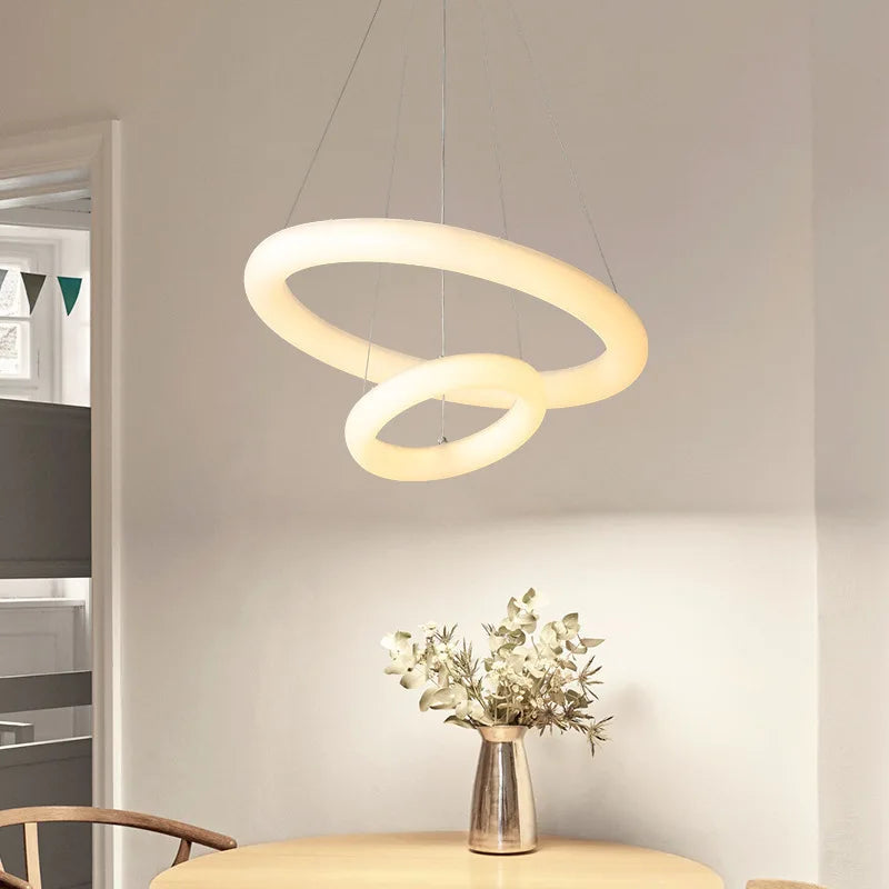 Wholesale LED Bedroom Chandelier Modern Minimalist Dining Room Chandelier Wabi-sabi Style. Round Ring Circular Shape Light